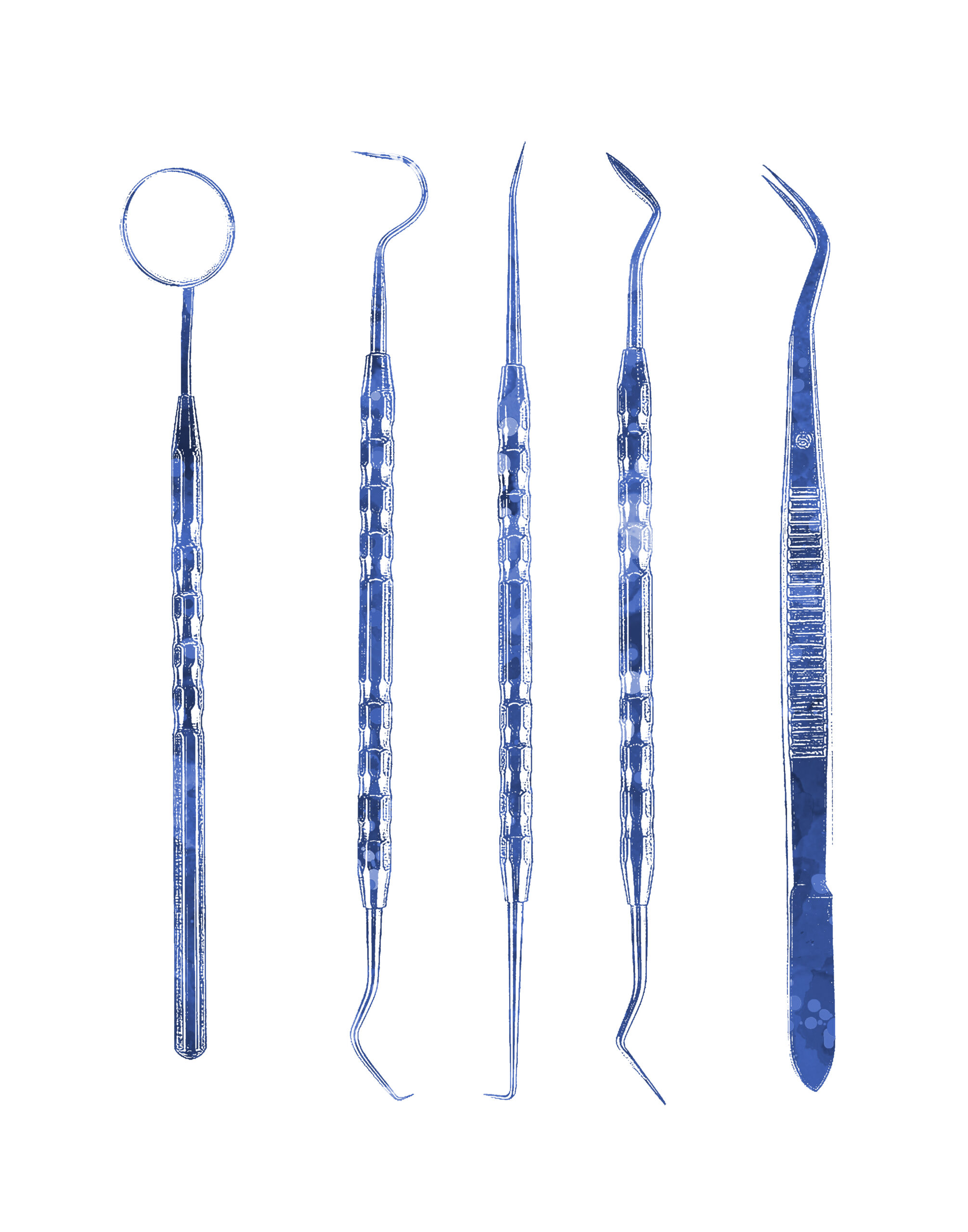 mehrere Zahnarztwerkzeuge