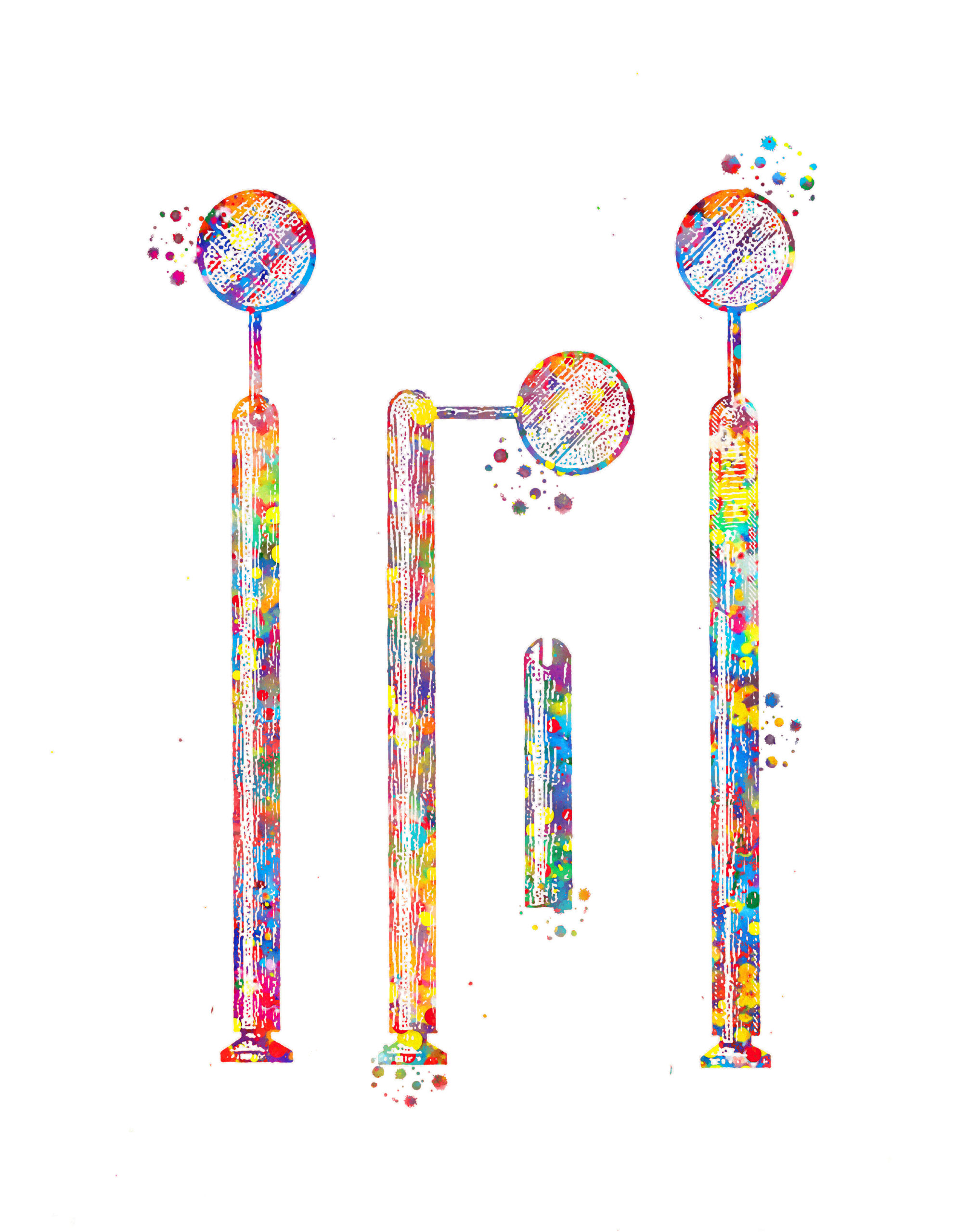 drei farbenfrohe Spiegel